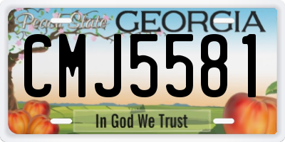 GA license plate CMJ5581