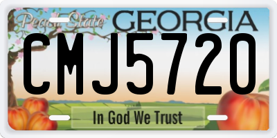 GA license plate CMJ5720