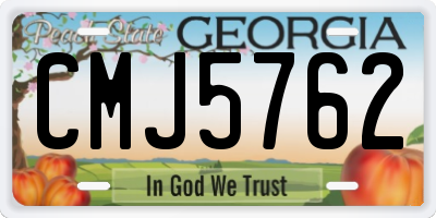GA license plate CMJ5762