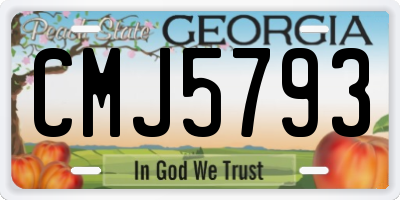 GA license plate CMJ5793