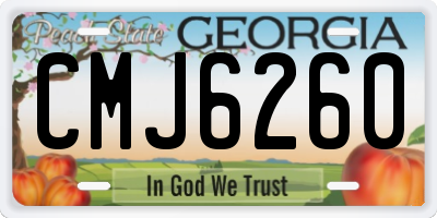 GA license plate CMJ6260