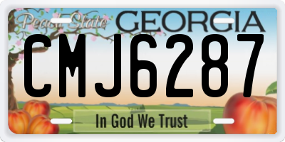 GA license plate CMJ6287