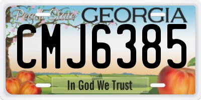 GA license plate CMJ6385