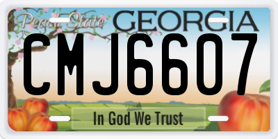 GA license plate CMJ6607