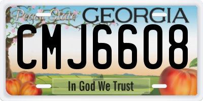 GA license plate CMJ6608
