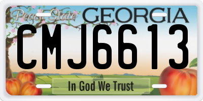 GA license plate CMJ6613