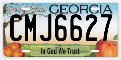 GA license plate CMJ6627