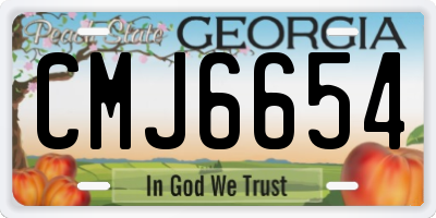 GA license plate CMJ6654