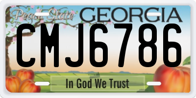 GA license plate CMJ6786