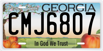 GA license plate CMJ6807
