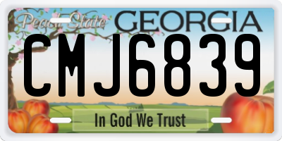 GA license plate CMJ6839