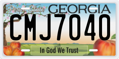 GA license plate CMJ7040
