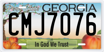 GA license plate CMJ7076