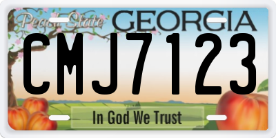 GA license plate CMJ7123
