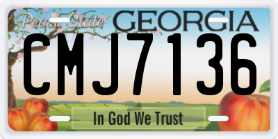 GA license plate CMJ7136
