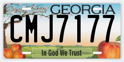 GA license plate CMJ7177