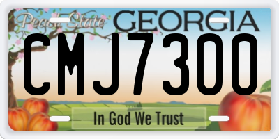 GA license plate CMJ7300