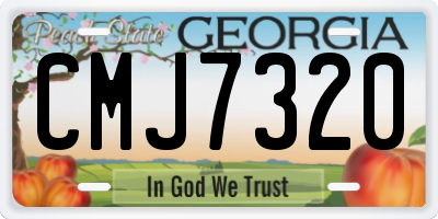 GA license plate CMJ7320