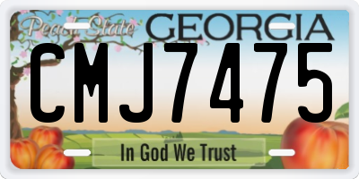 GA license plate CMJ7475