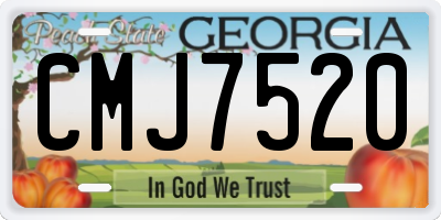 GA license plate CMJ7520