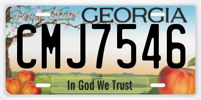 GA license plate CMJ7546