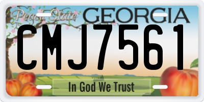 GA license plate CMJ7561
