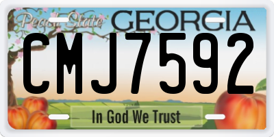 GA license plate CMJ7592