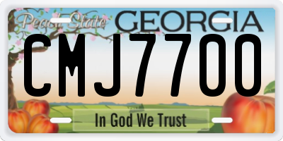 GA license plate CMJ7700
