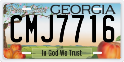 GA license plate CMJ7716