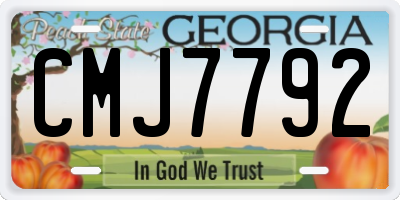 GA license plate CMJ7792