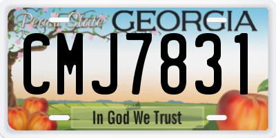 GA license plate CMJ7831