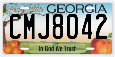 GA license plate CMJ8042