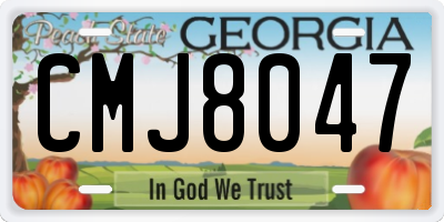 GA license plate CMJ8047