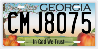 GA license plate CMJ8075