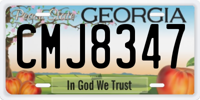 GA license plate CMJ8347