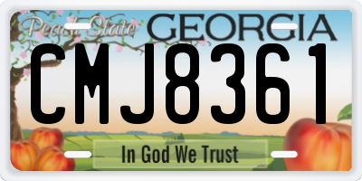 GA license plate CMJ8361