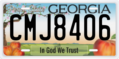GA license plate CMJ8406