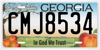 GA license plate CMJ8534