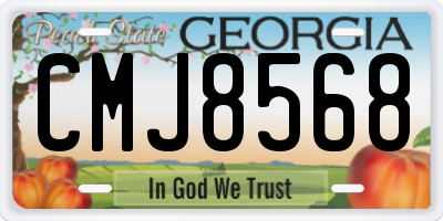 GA license plate CMJ8568