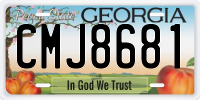 GA license plate CMJ8681