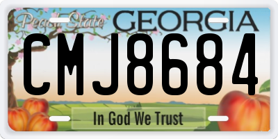 GA license plate CMJ8684
