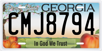 GA license plate CMJ8794