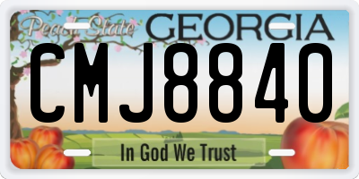 GA license plate CMJ8840