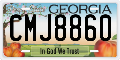 GA license plate CMJ8860