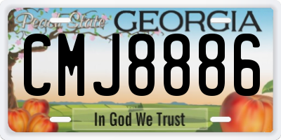 GA license plate CMJ8886