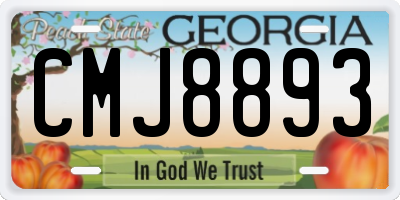 GA license plate CMJ8893