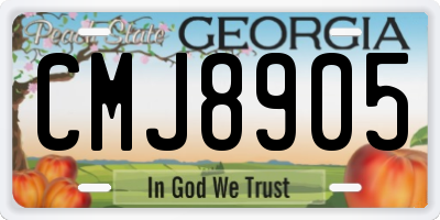 GA license plate CMJ8905