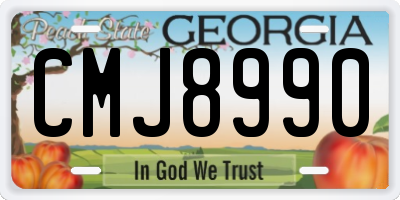 GA license plate CMJ8990