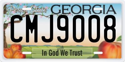 GA license plate CMJ9008