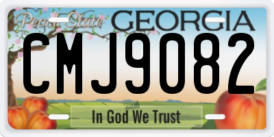 GA license plate CMJ9082